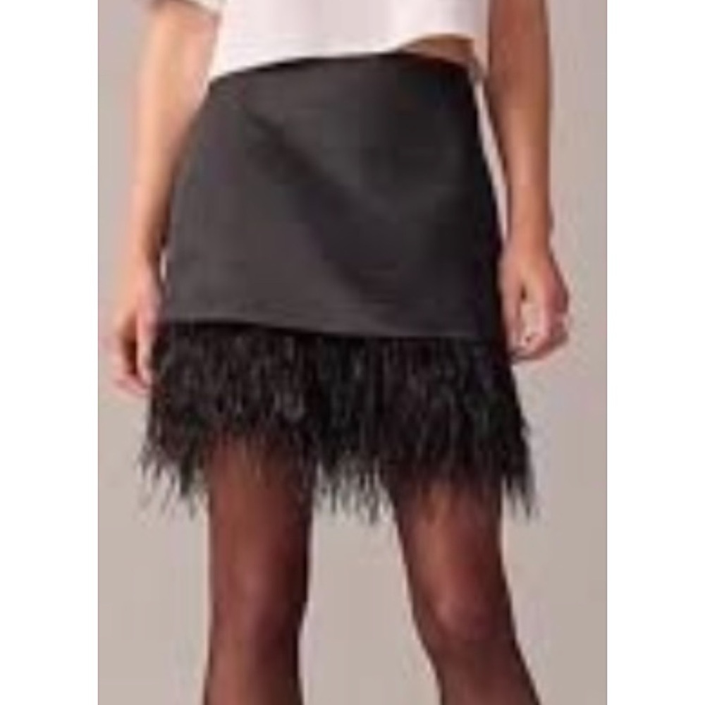 J.Crew Collection Elegant Black Feathered Skirt NWTs